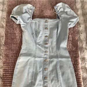 Off shoulder jeans dress